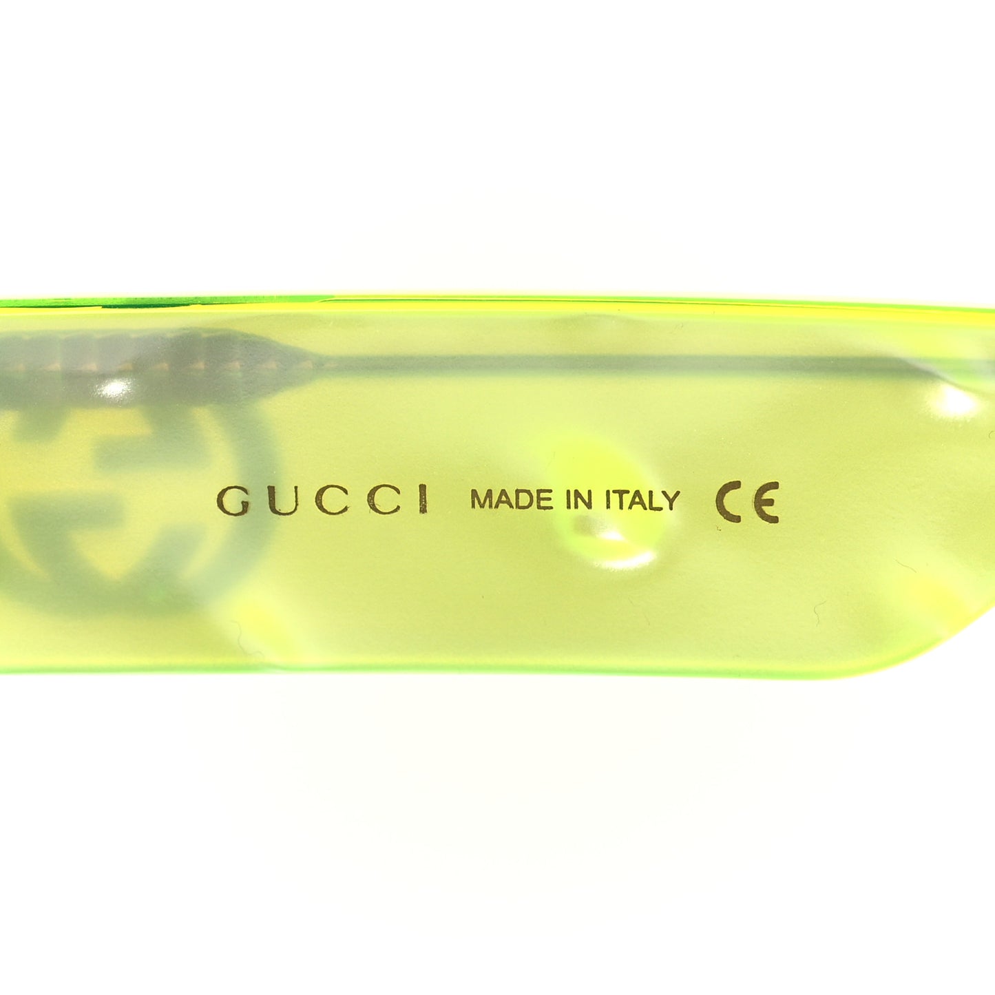 Acetate Rectangular Sunglasses GG0516S Fluorescent Yellow