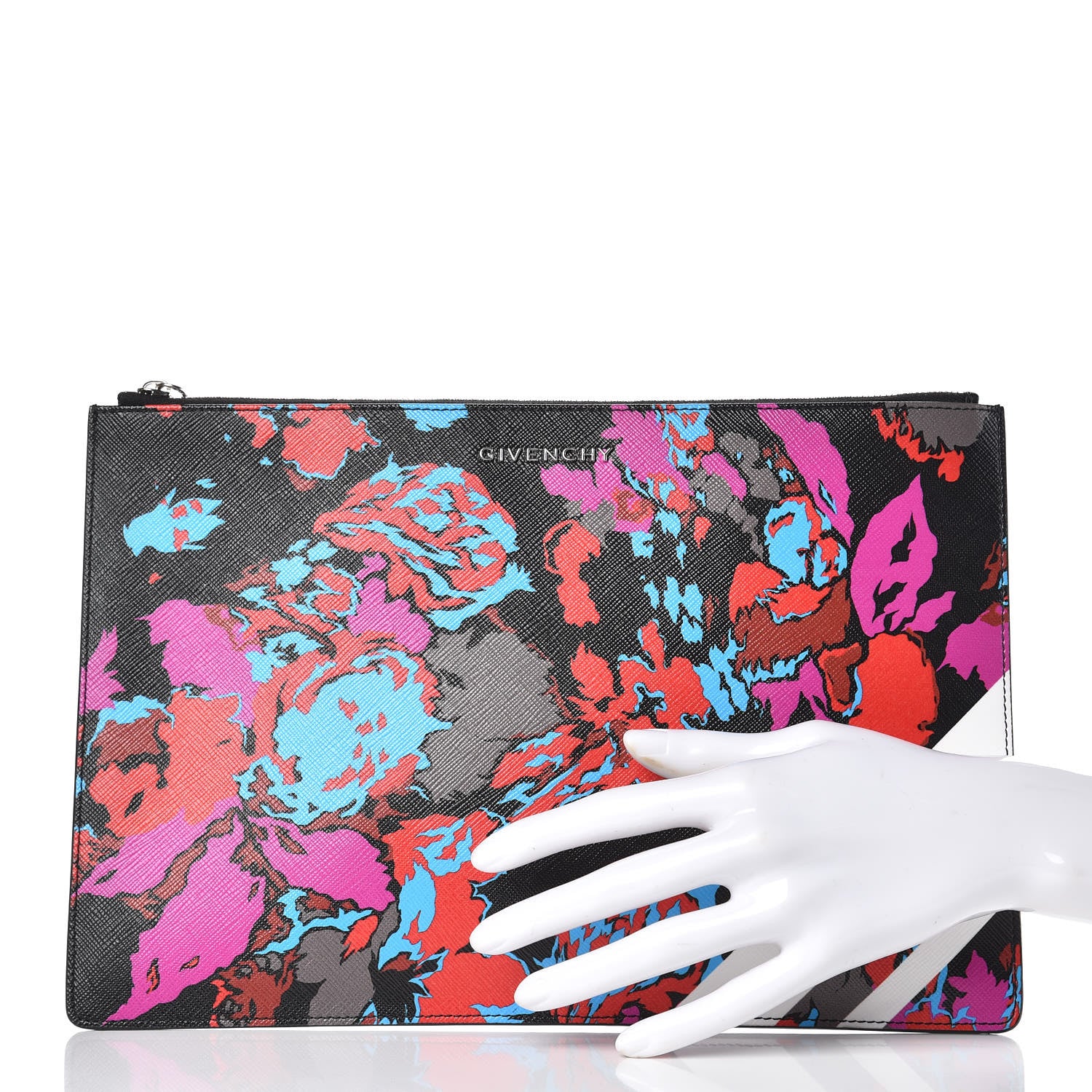 Givenchy Coated Canvas Floral Print Zip Pouch Multicolor 2 of 8