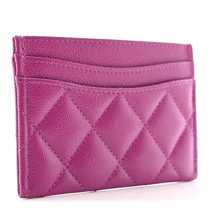 Chanel Caviar Quilted Card Holder Purple 3 of 9