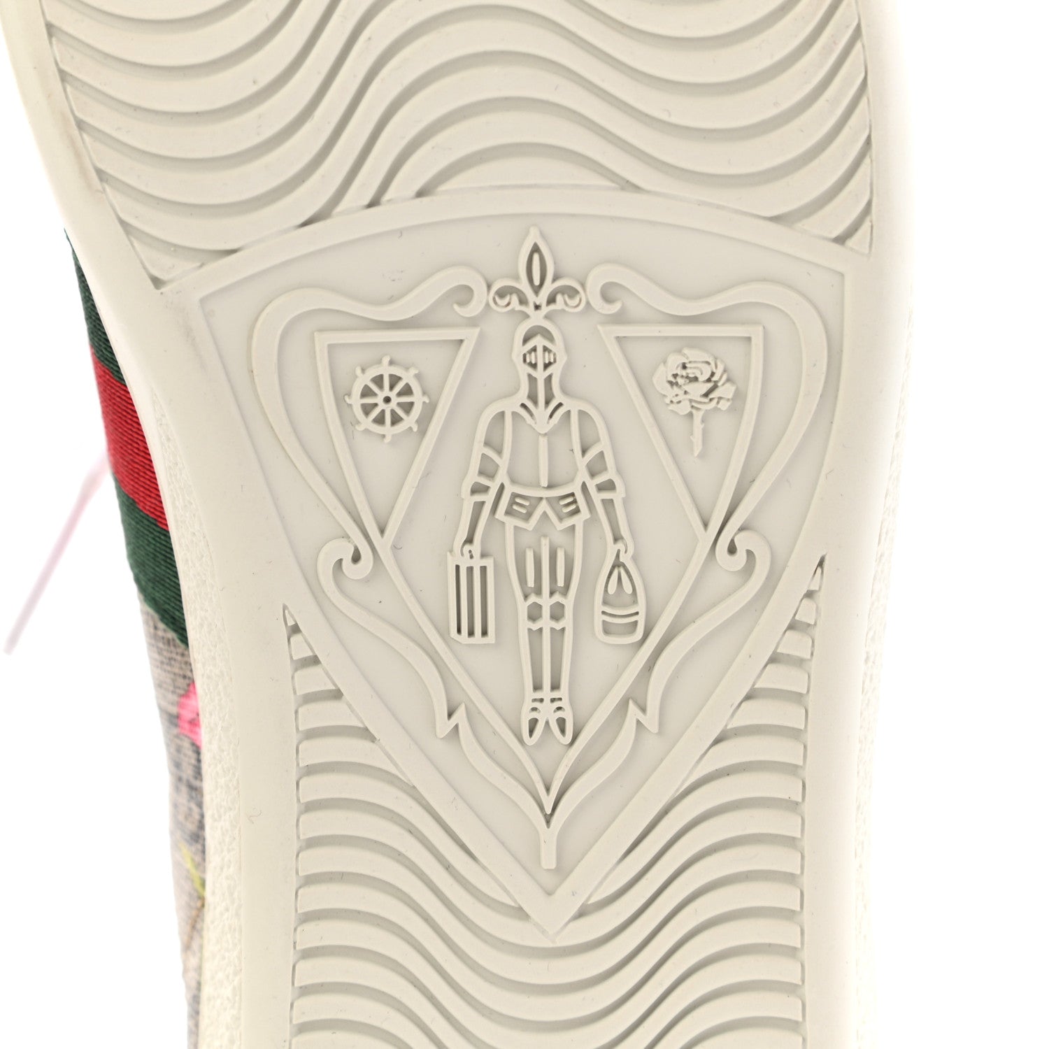 Gucci GG Supreme Monogram Flora Web Womens Ace Sneakers 35 Beige Multicolor Rosso 6 of 10