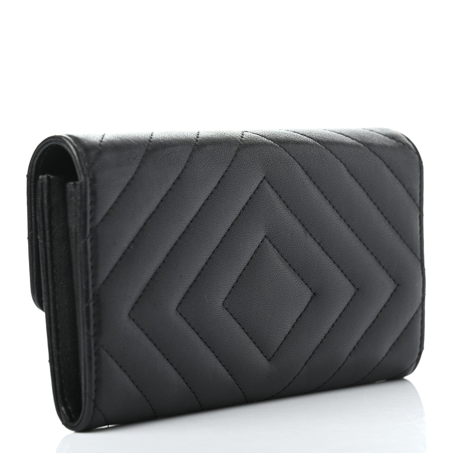 Chanel Aged Calfskin Chevron Quilted 2.55 Reissue Flap Wallet So Black 3 of 8