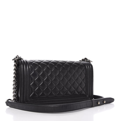 Chanel Lambskin Quilted Medium Boy Flap Black 3 of 11