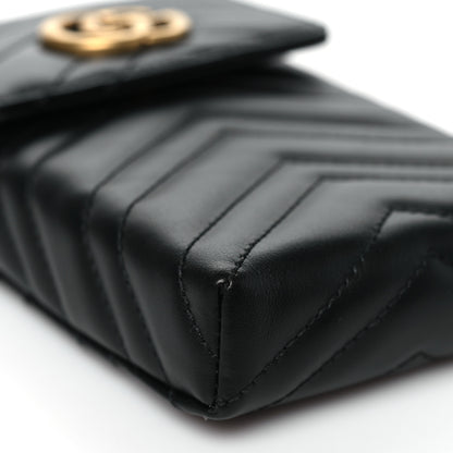 Gucci Calfskin Small GG Marmont Phone Crossbody Bag Black 9 of 10