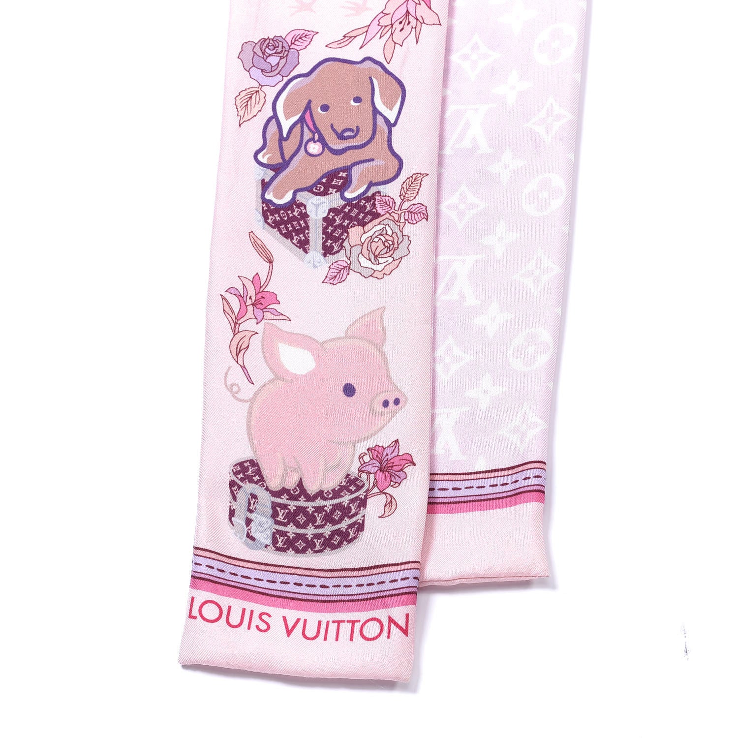 Louis Vuitton Silk Monogram Superstition Bandeau Light Pink 2 of 3