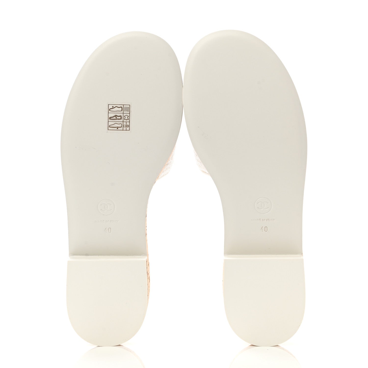 Chanel Tweed Cork CC Chain Mule Sandal 40 White 5 of 10