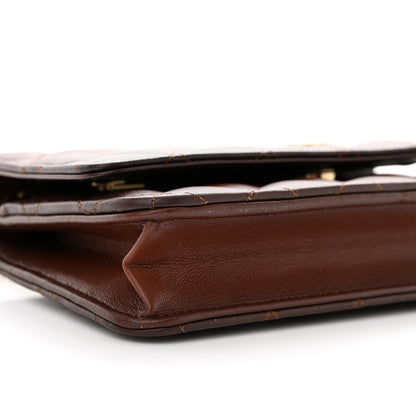 Chanel Gradient Lambskin Quilted Wallet On Chain WOC Brown 10 of 12