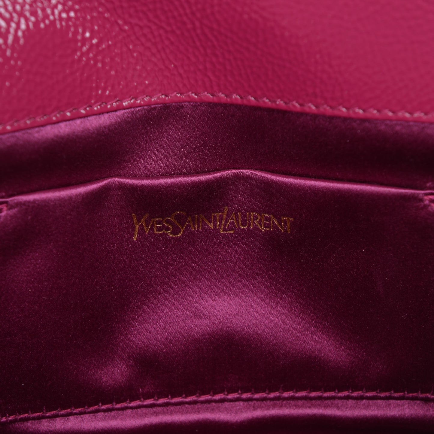 Textured Patent Small Belle De Jour Clutch Fuchsia