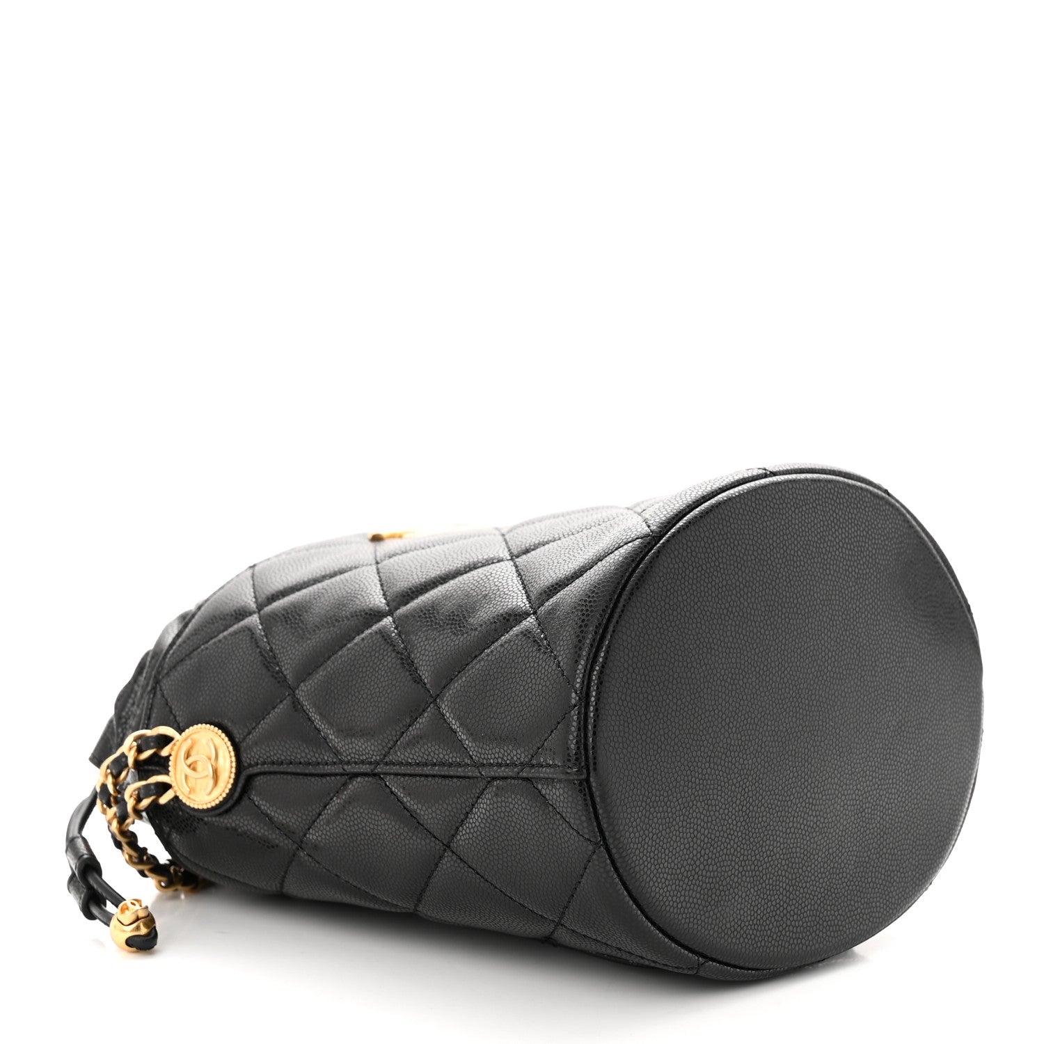 Chanel Caviar Quilted Twist Your Buttons Bucket Bag Black 4 of 11