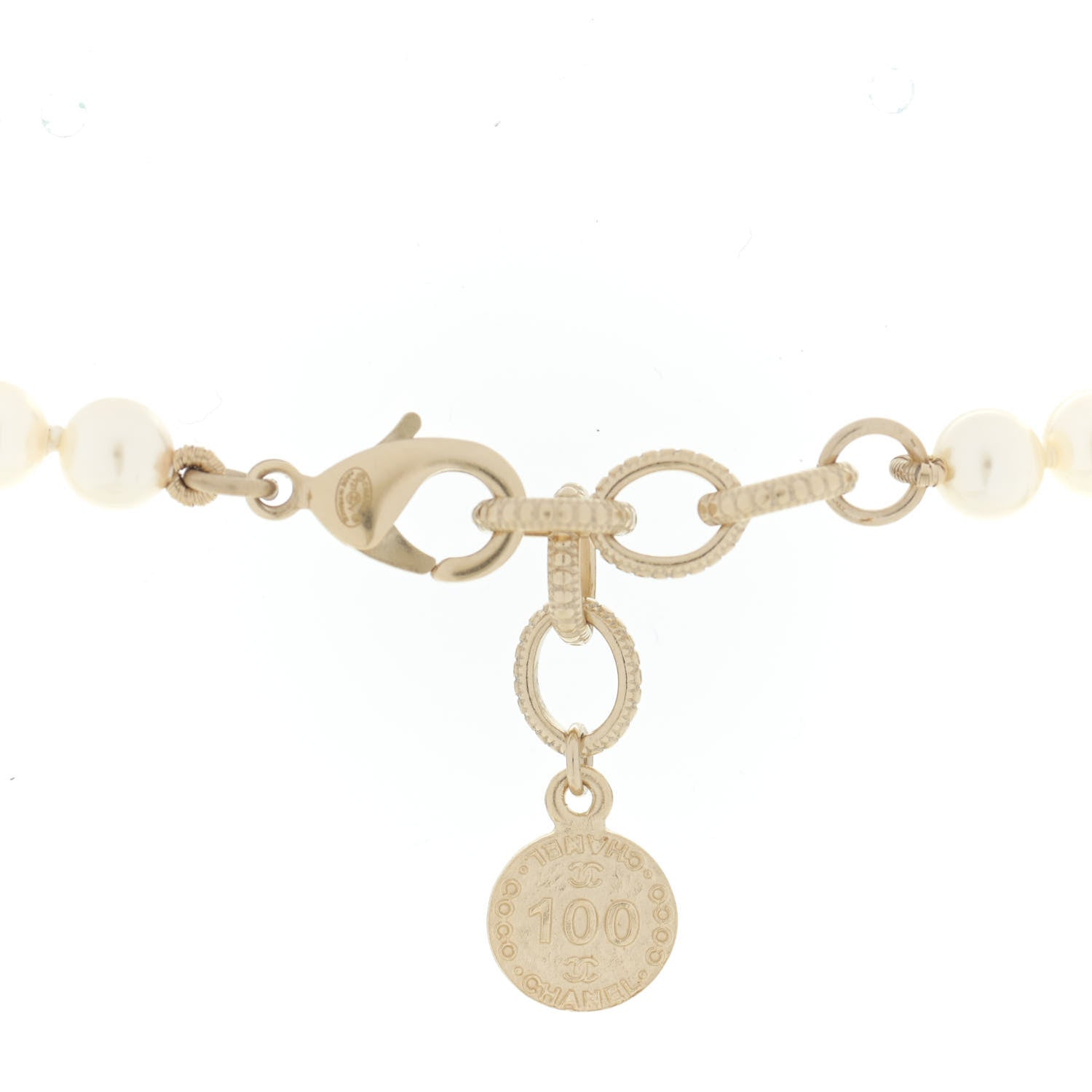 Chanel Pearl CC 100th Anniversary Necklace Light Gold 4 of 6