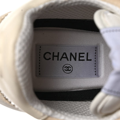 Chanel Calfskin Suede Crystal Womens CC Sneakers 38.5 White 8 of 10
