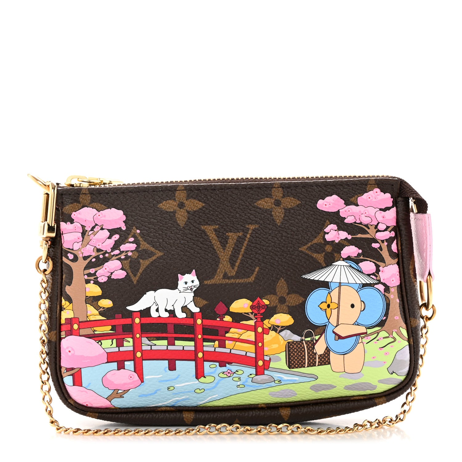 Louis Vuitton Monogram 2021 Christmas Animation Japanese Garden Mini Pochette Accessories Wisteria Pink 1 of 7