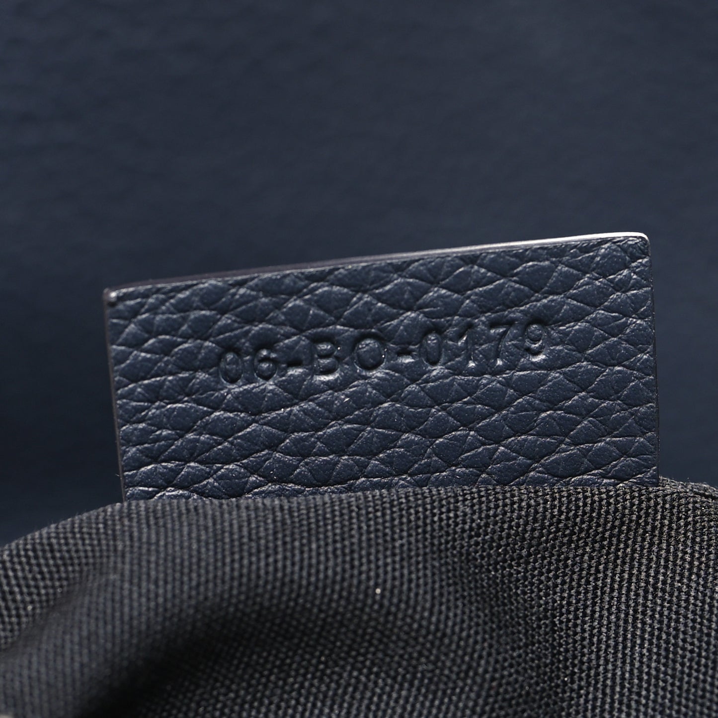 Grained Calfskin Saddle Bag Navy Blue
