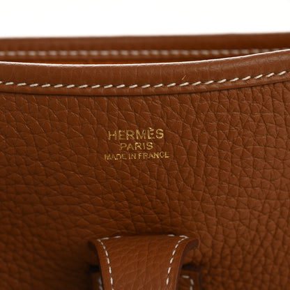 Hermes Taurillon Clemence Evelyne III PM Gold 6 of 10