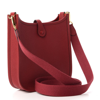 Hermes Taurillon Clemence Evelyne TPM Rouge Grenat 3 of 10