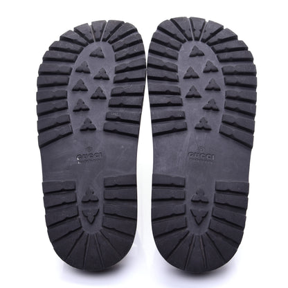 Gucci Rubber Web Mens Lug Sole Slide Sandals 6 Black Green Red 9 of 11