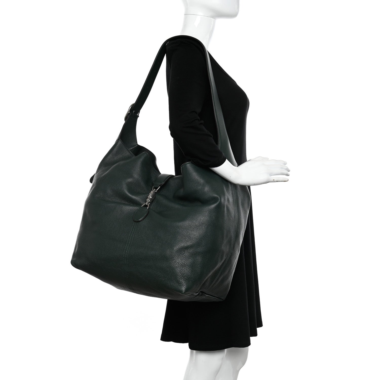 Gucci Amour Grane Calfskin Medium Jackie 1961 Crossbody Bag Green 2 of 10