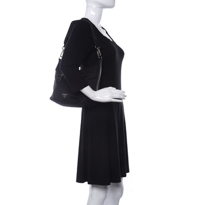 Prada Tessuto Nylon Vitello Hobo Black 2 of 12