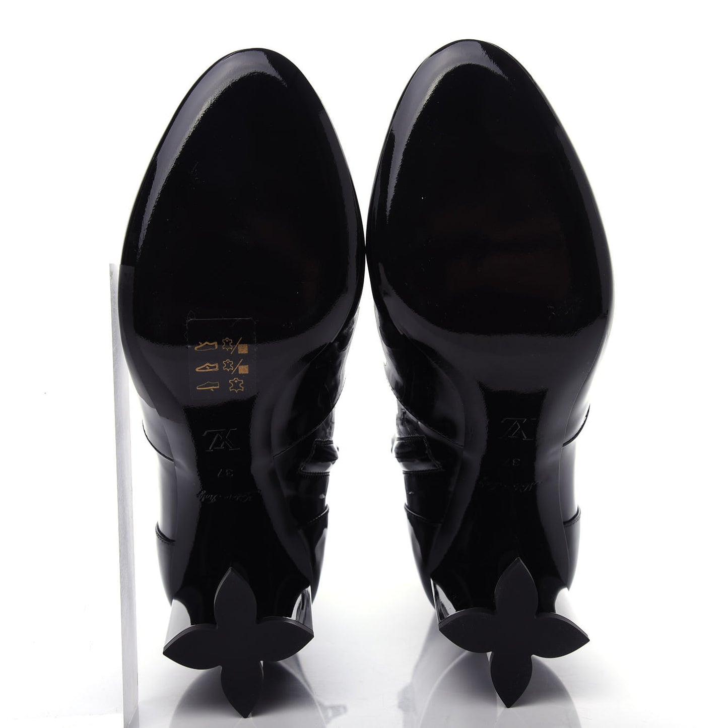 Patent Silhouette Ankle Boots 37 Black