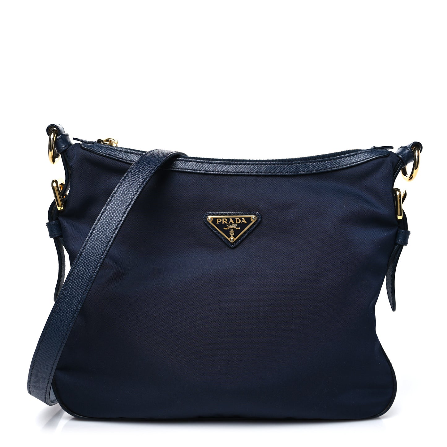 Tessuto Nylon Saffiano Small Crossbody Bag Navy