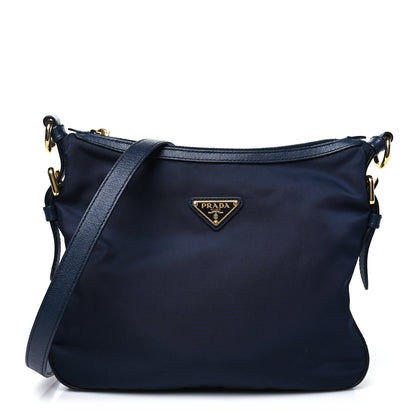 Prada Tessuto Nylon Saffiano Small Crossbody Bag Navy 1 of 10