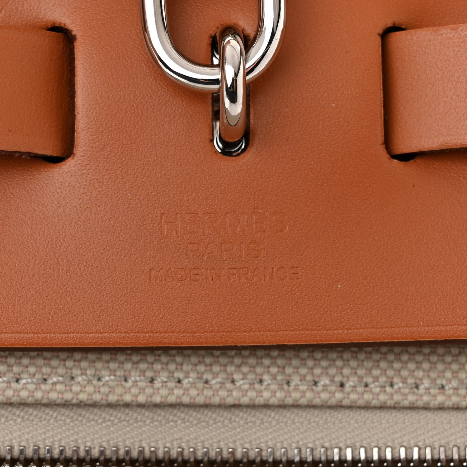 Hermes Military Toile Vache Hunter Herbag Zip Retourne 39 MM Beton Naturel 7 of 12