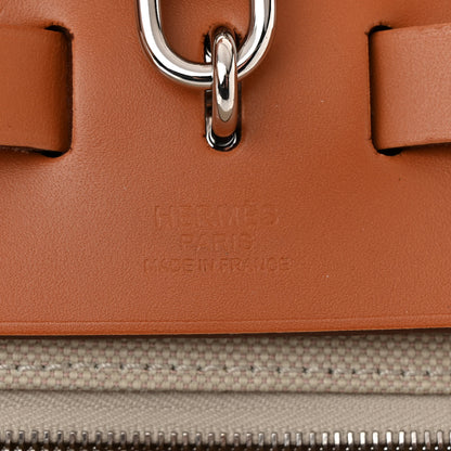 Hermes Military Toile Vache Hunter Herbag Zip Retourne 39 MM Beton Naturel 7 of 12