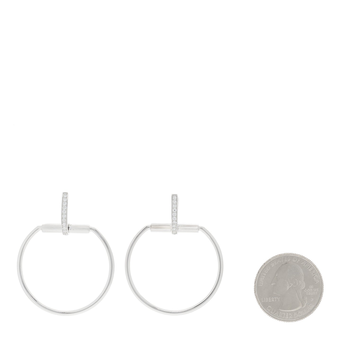 18K White Gold Diamond Classica Parisienne Round Drop Earrings