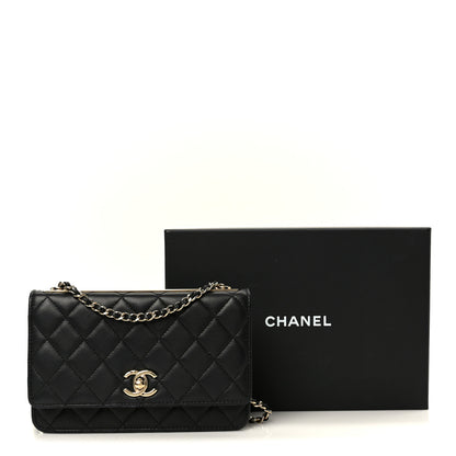 Chanel Lambskin Quilted Trendy CC Wallet On Chain WOC Black 13 of 13