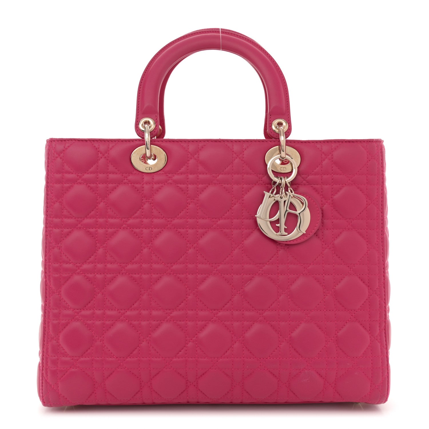 Christian Dior Lambskin Cannage Large Lady Dior Pink 1 of 14