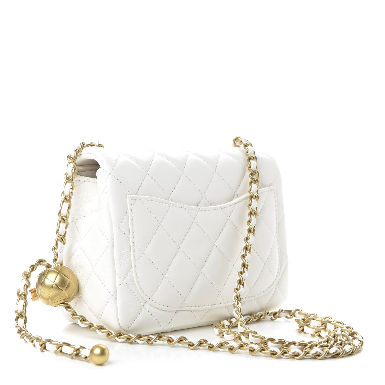 Chanel Lambskin Quilted Mini Pearl Crush Flap White 3 of 10