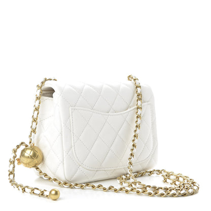 Chanel Lambskin Quilted Mini Pearl Crush Flap White 3 of 10