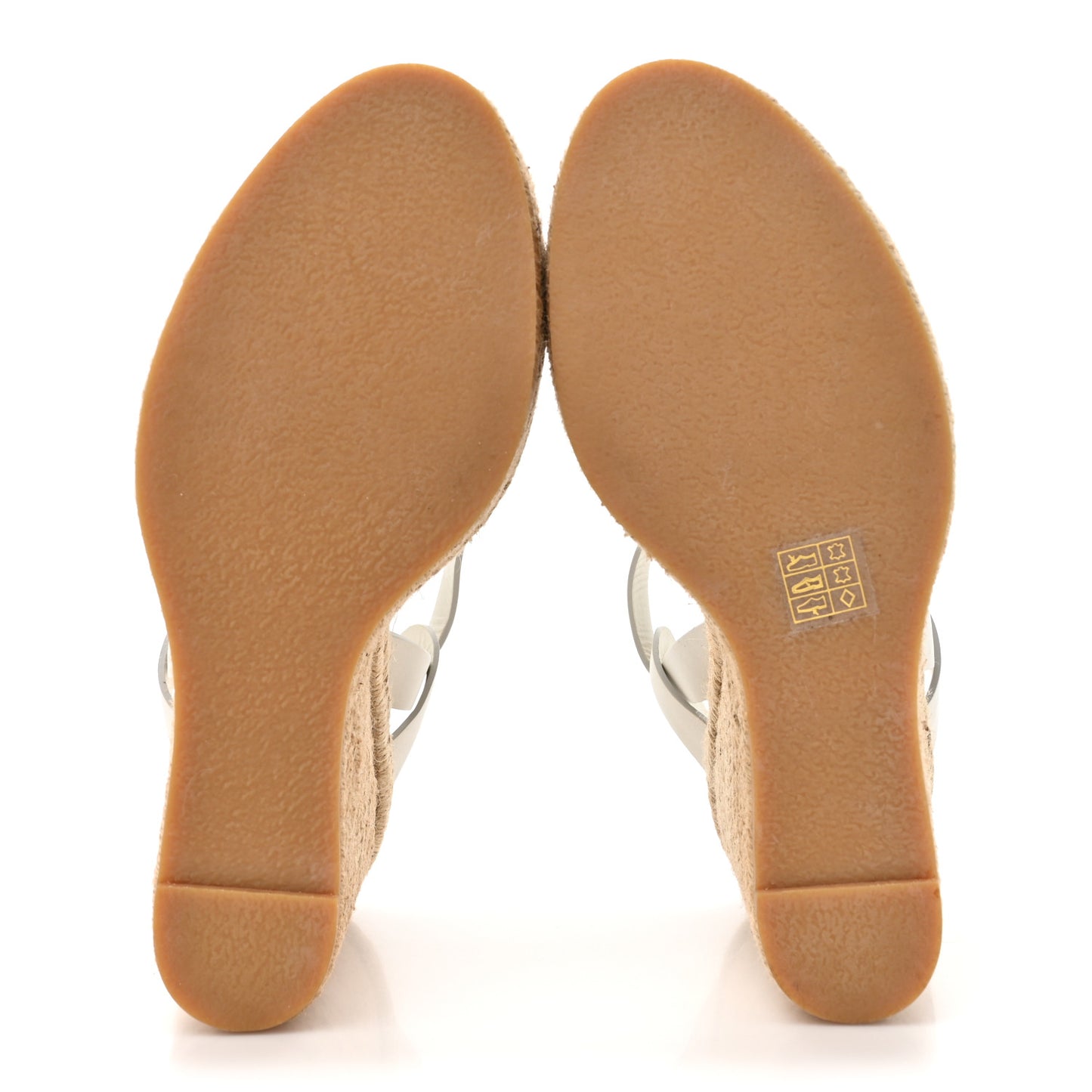 Calfskin Tribute 95 Platform Espadrille Wedge Sandals 40 Porcellana