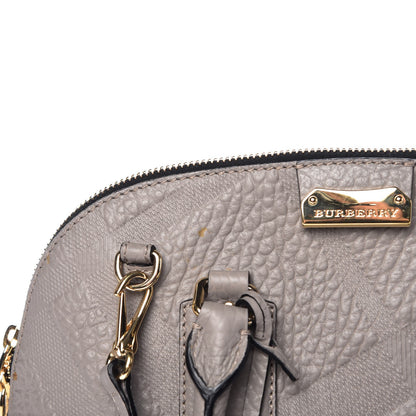 Burberry Heritage Grain Check Embossed Small Orchard Bowling Bag Pale Grey 12 of 17