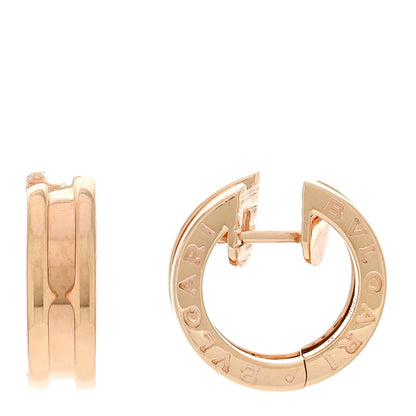 Bulgari 18K Rose Gold Small B.Zero1 Hoop Earrings 1 of 5