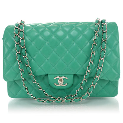 Chanel Lambskin Maxi Double Flap Menthe Green 1 of 10