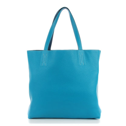 Hermes Taurillon Clemence Double Sens 45 Reversible Tote Colvert Turquoise 1 of 8