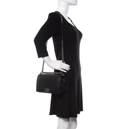 Chanel Calfskin Quilted Medium Boy Flap Black 2 of 11