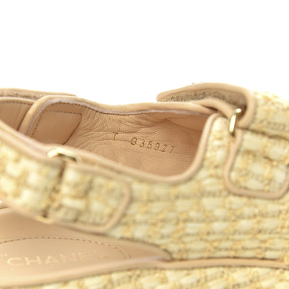 Chanel Braided Fabric Velcro Dad Sandals 36.5 Beige 8 of 9