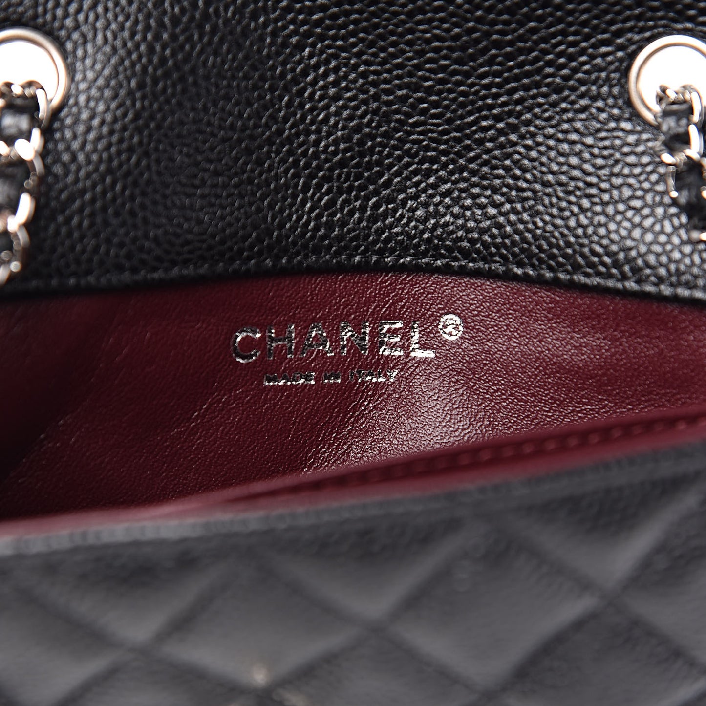 Metallic Caviar Quilted Extra Mini Flap Black