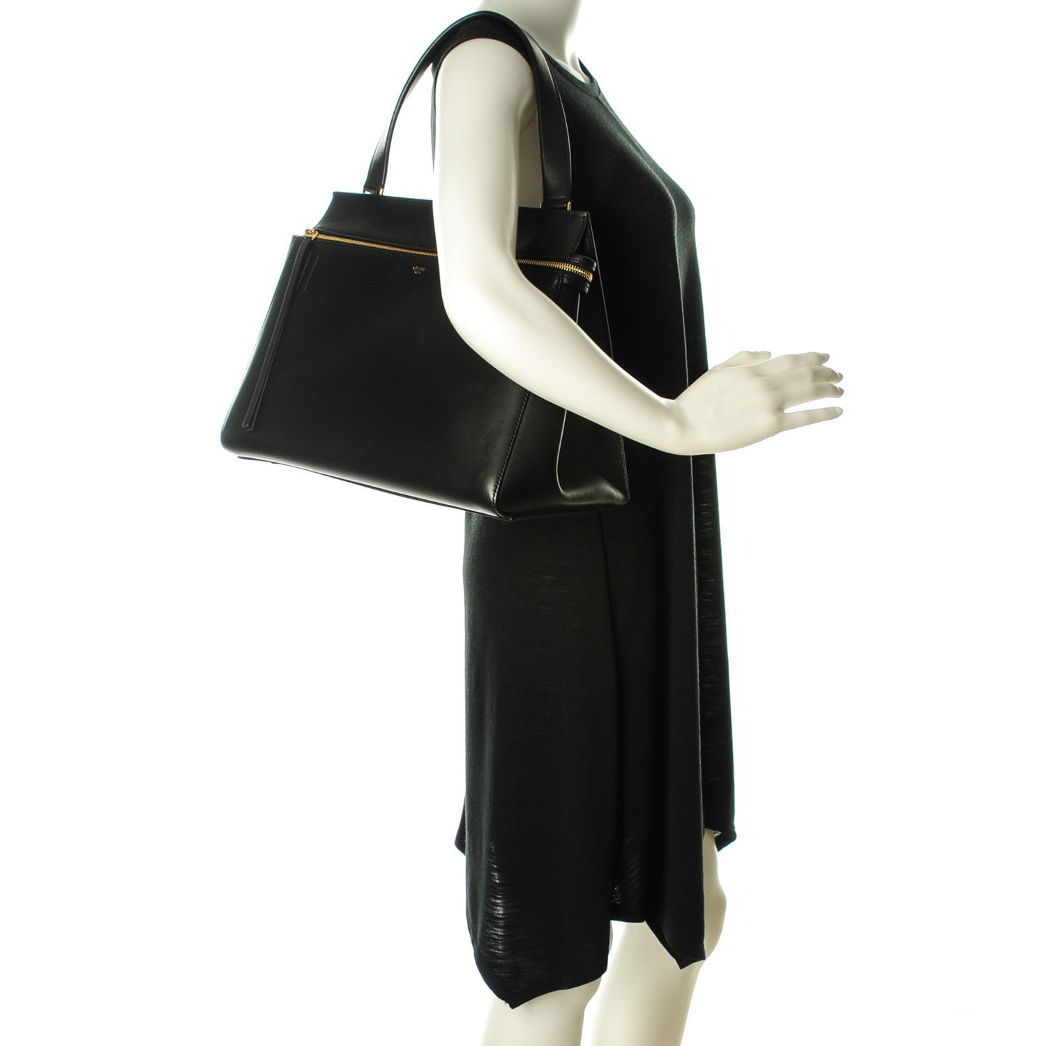 Celine Smooth Calfskin Medium Edge Shoulder Bag Black 2 of 9