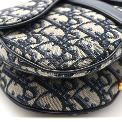 Christian Dior Oblique Mini Saddle Bag Blue 9 of 10