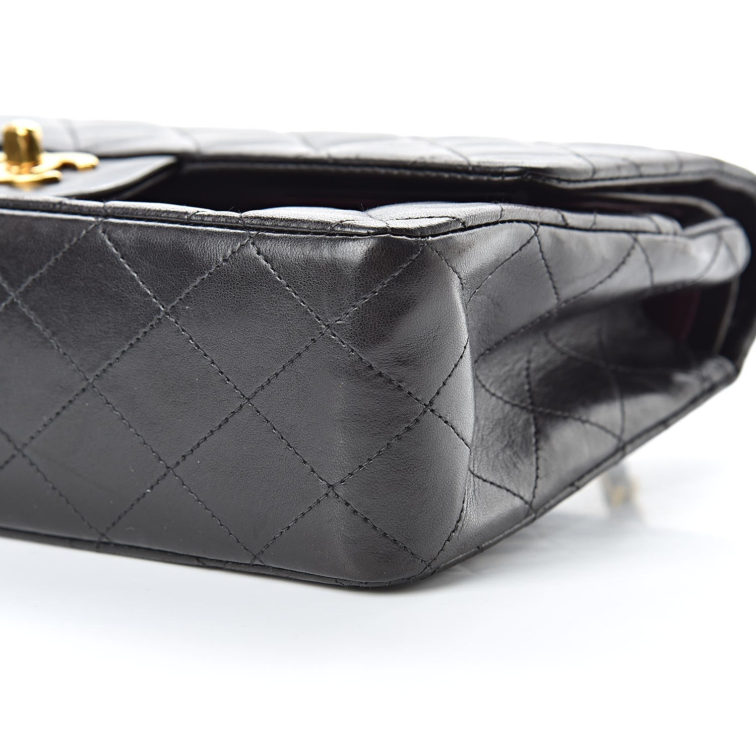 Chanel Lambskin Quilted Medium Double Flap Black 11 of 13