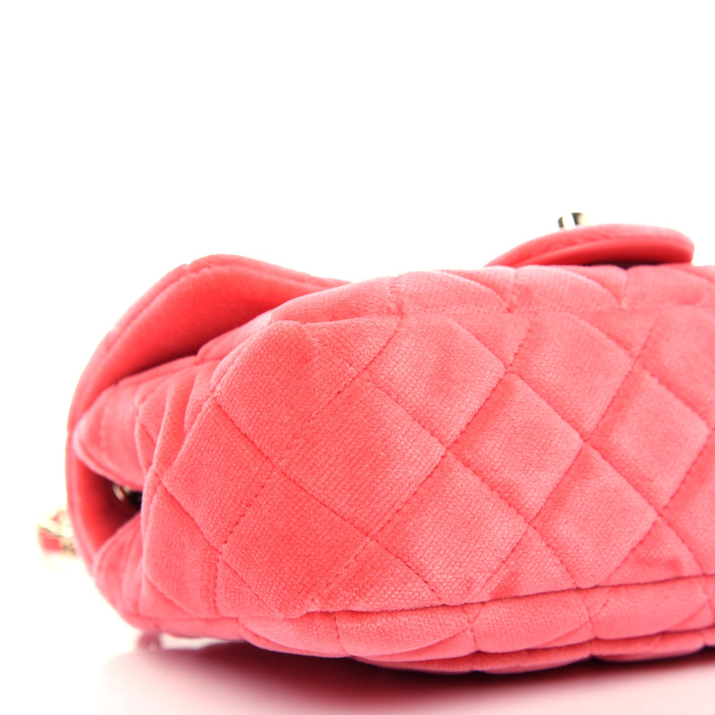 Velvet Quilted Mini Rectangular Pearl Crush Flap Coral