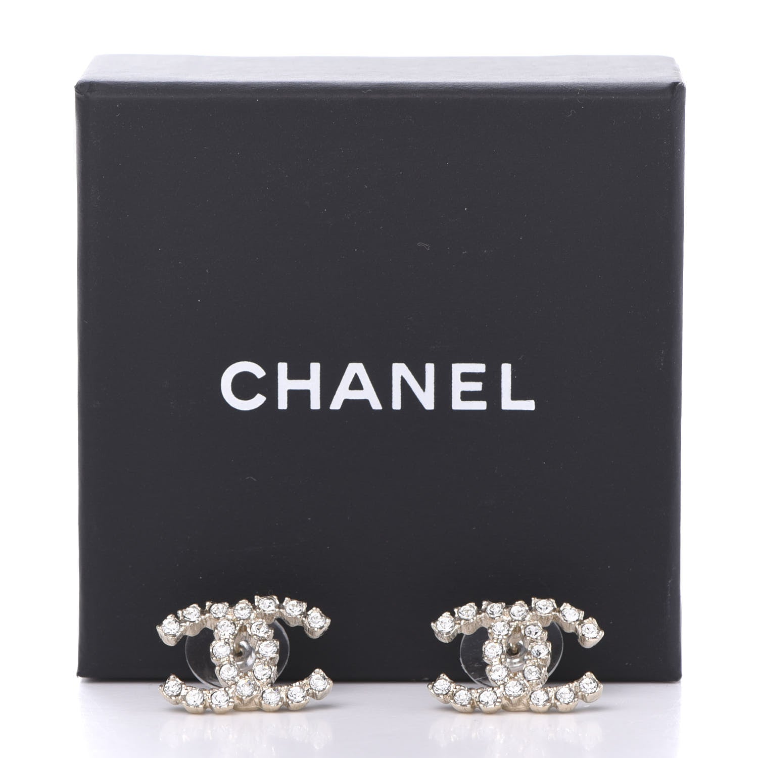 Chanel Crystal Coco's Pearls CC Earrings Light Gold 5 of 5
