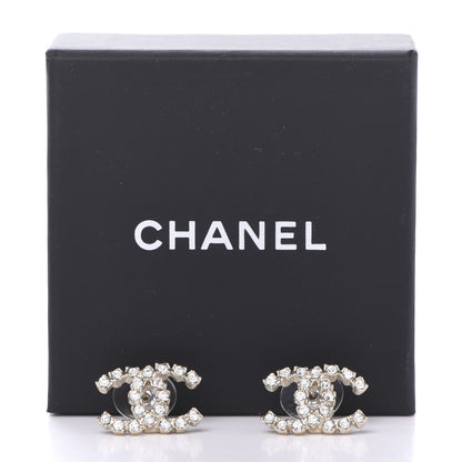 Chanel Crystal Coco's Pearls CC Earrings Light Gold 5 of 5