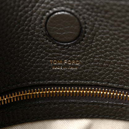 Tom Ford Pebbled Calfskin Alix Padlock Zip Hobo Bag Brown 7 of 10