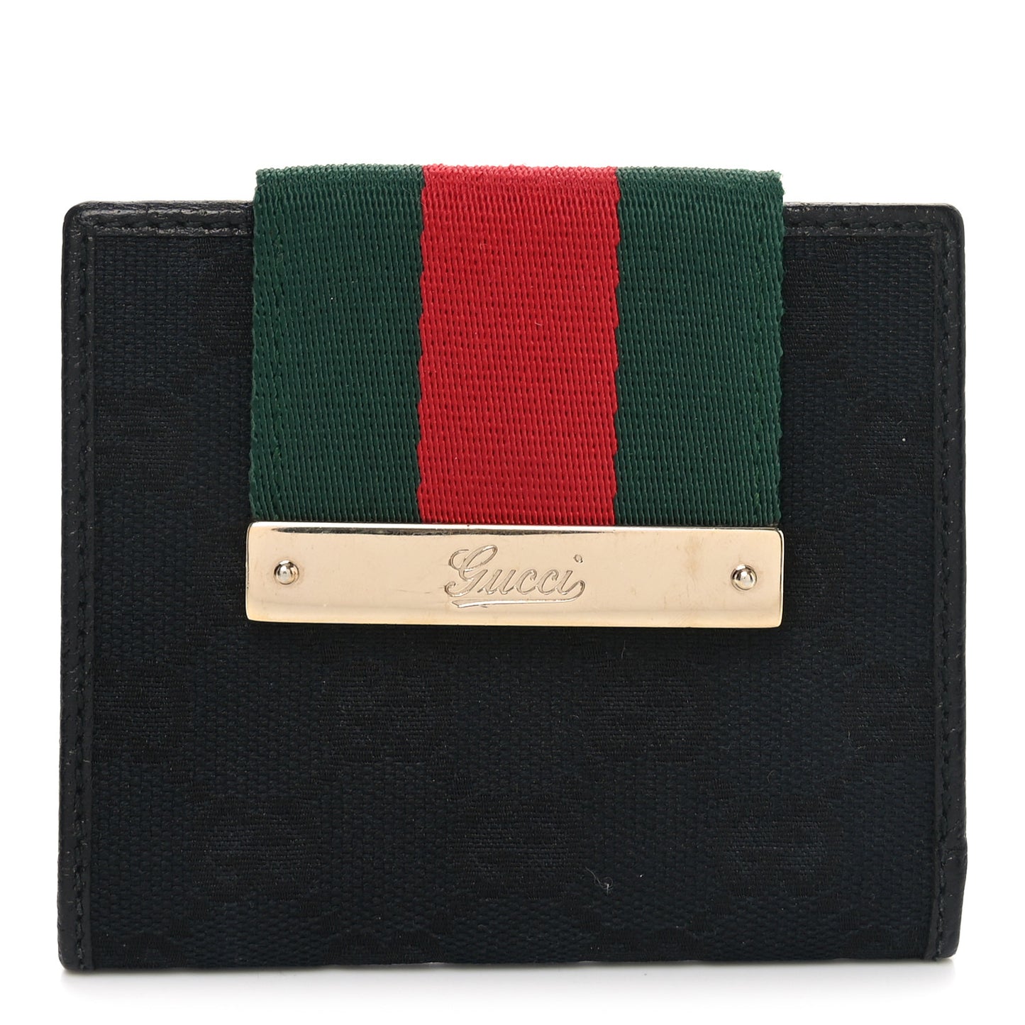 Monogram Web French Flap Wallet Black