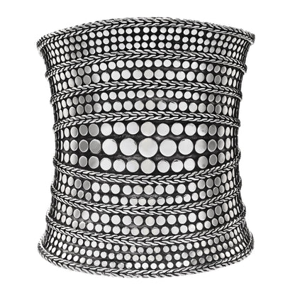John Hardy Sterling Silver 71mm Dot Contour Cuff Bracelet 1 of 4