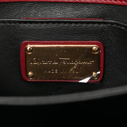 Salvatore Ferragamo Calfskin Thalia Flap Shoulder Bag Wine 6 of 10