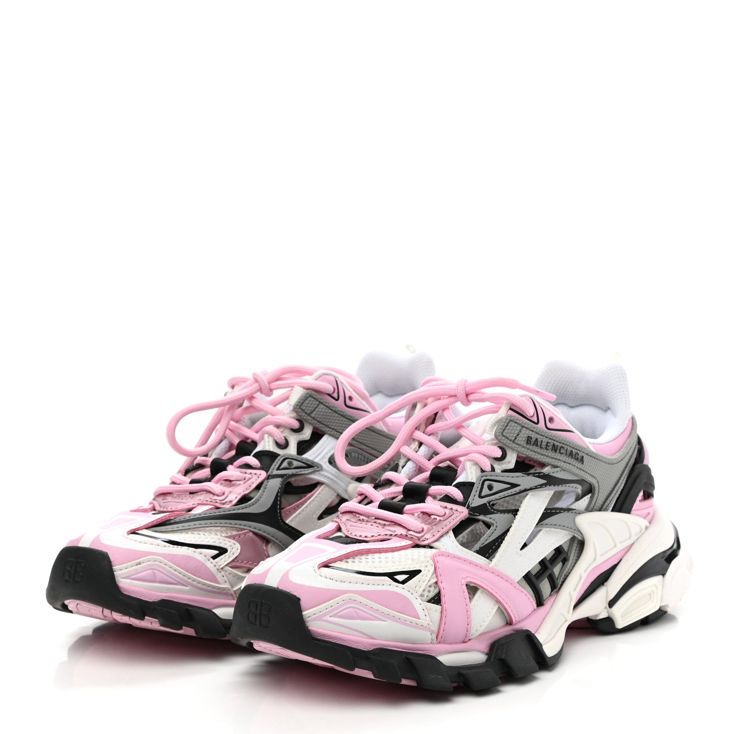 Balenciaga Rubber Mesh Tri-Color Womens Track.2 Open Sneakers 37 Pink Grey White 3 of 9